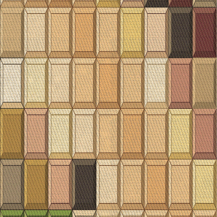 Patterned Yellow Orange Rug, pat2690brn