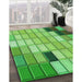 Machine Washable Transitional Emerald Green Rug in a Family Room, wshpat2690grn