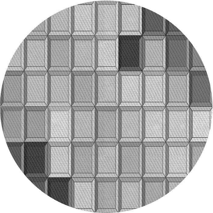 Square Patterned Silver Gray Rug, pat2690gry