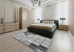 Patterned Silver Gray Rug in a Bedroom, pat2690gry