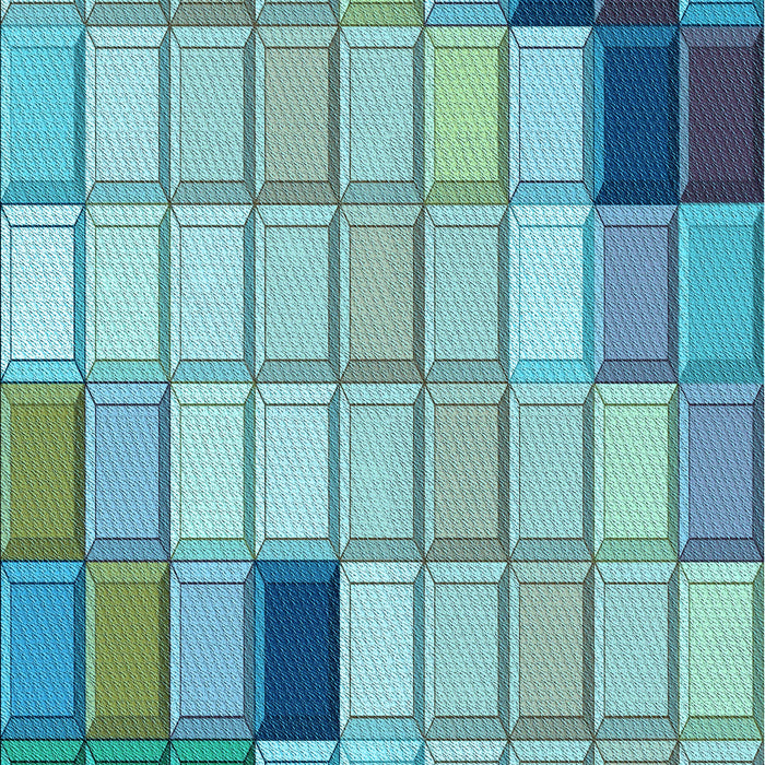 Machine Washable Transitional Deep-Sea Green Rug, wshpat2690lblu