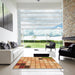 Square Patterned Yellow Orange Rug in a Living Room, pat2690org