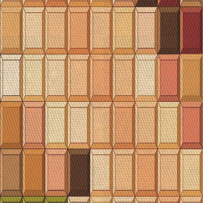 Patterned Yellow Orange Rug, pat2690org