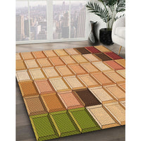 Patterned Yellow Orange Rug, pat2690org