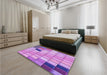 Patterned Violet Purple Rug in a Bedroom, pat2690pur