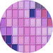 Square Patterned Violet Purple Rug, pat2690pur