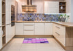 Patterned Violet Purple Rug in a Kitchen, pat2690pur