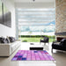 Square Patterned Violet Purple Rug in a Living Room, pat2690pur