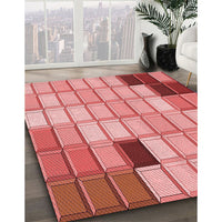 Patterned Pastel Pink Rug, pat2690rd