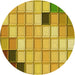 Square Patterned Bright Gold Yellow Rug, pat2690yw