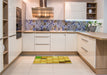 Patterned Bright Gold Yellow Rug in a Kitchen, pat2690yw