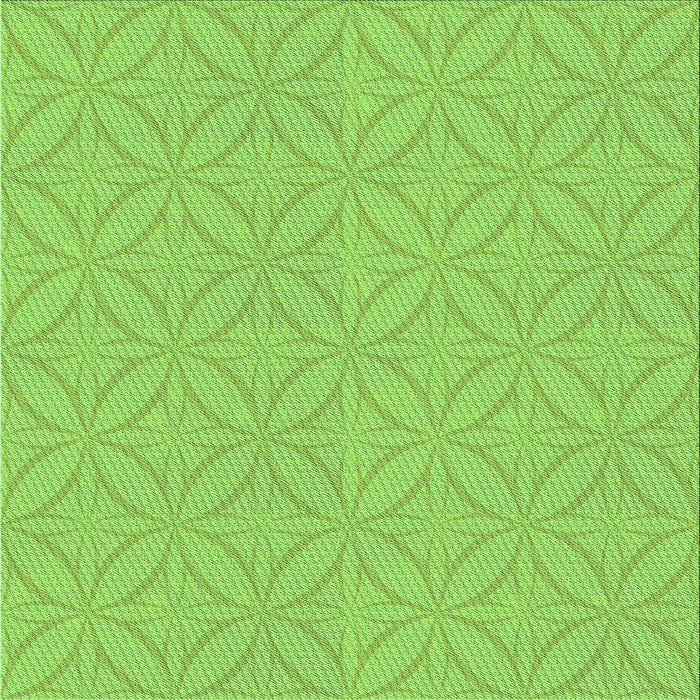 Round Machine Washable Transitional Green Rug, wshpat2691grn