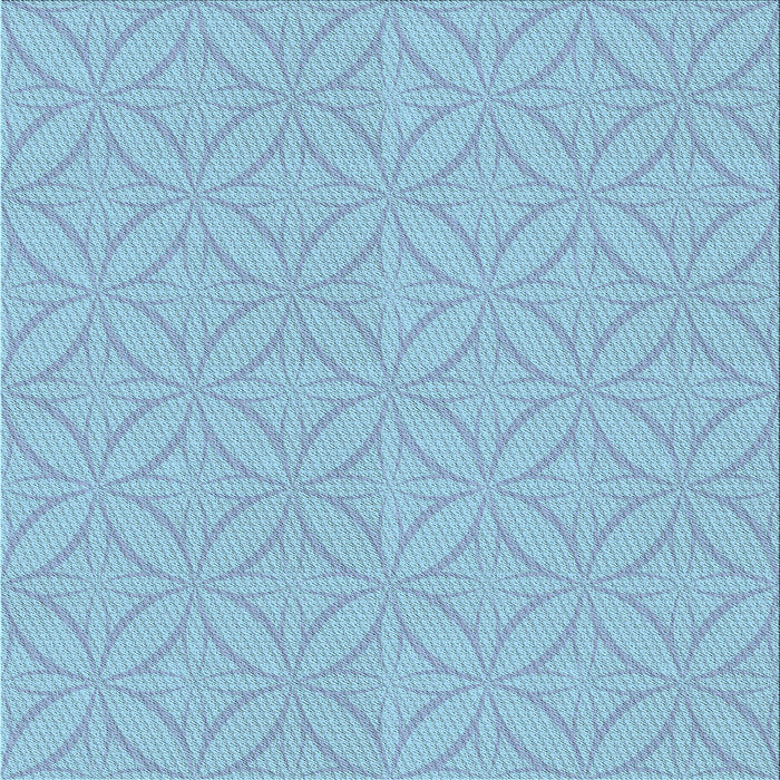 Round Patterned Iceberg Blue Rug, pat2691lblu