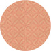 Square Patterned Bright Orange Rug, pat2691org