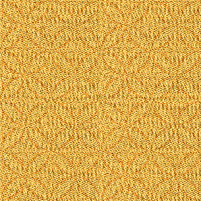 Round Machine Washable Transitional Deep Yellow Rug, wshpat2691yw