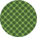 Square Patterned Dark Forest Green Rug, pat2692grn