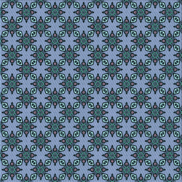 Round Patterned Iceberg Blue Rug, pat2692lblu