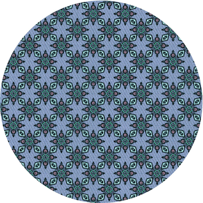 Square Patterned Iceberg Blue Rug, pat2692lblu