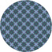 Square Patterned Iceberg Blue Rug, pat2692lblu