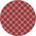 Square Patterned Red Rug, pat2692rd