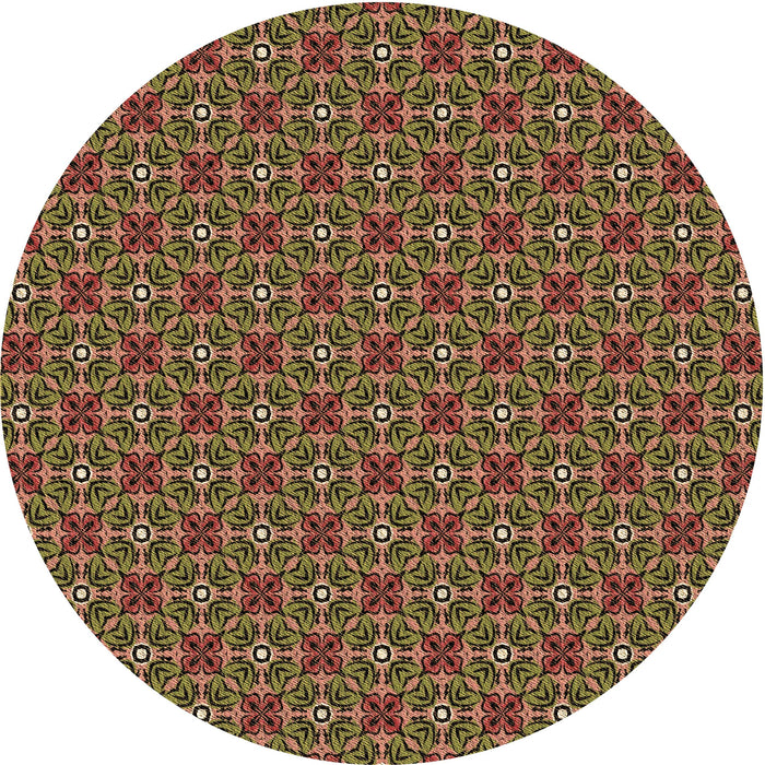 Square Patterned Cinnamon Brown Rug, pat2693brn