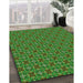 Machine Washable Transitional Dark Forest Green Rug in a Family Room, wshpat2693grn
