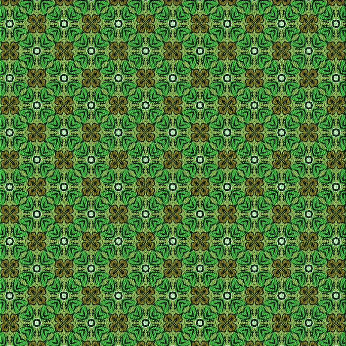 Round Patterned Dark Forest Green Rug, pat2693grn