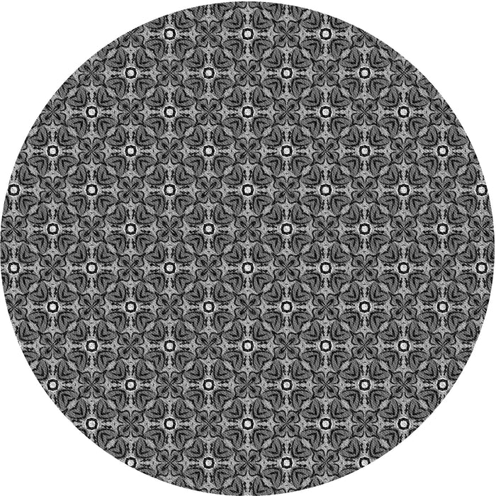 Square Patterned Gunmetal Gray Rug, pat2693gry