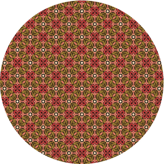 Square Patterned Orange Rug, pat2693org