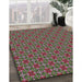 Patterned Purple Lily Purple Novelty Rug in Family Room, pat2693