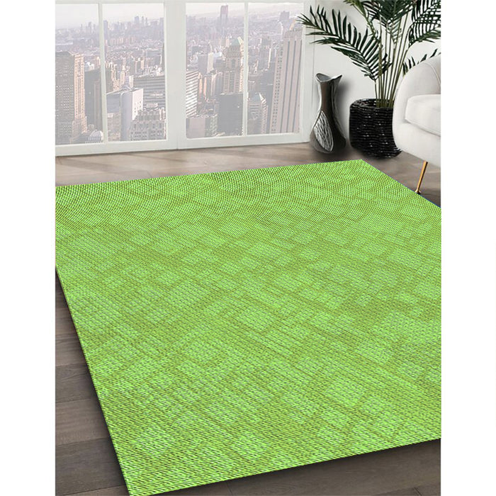 Patterned Green Rug in Family Room, pat2694grn