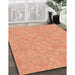 Patterned Bright Orange Rug in Family Room, pat2694org