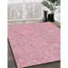 Machine Washable Transitional Light Pink Rug in a Family Room, wshpat2694