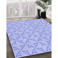 Patterned Sky Blue Rug, pat2695blu