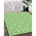 Machine Washable Transitional Green Rug in a Family Room, wshpat2695grn