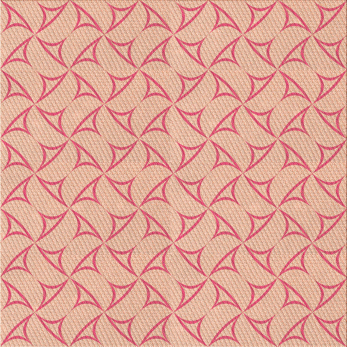 Round Patterned Tomato Red Rug, pat2695org