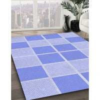 Patterned Sky Blue Rug, pat2696blu