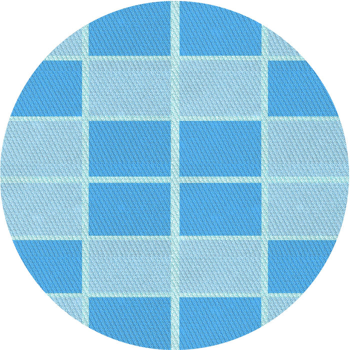 Square Patterned Deep Sky Blue Rug, pat2696lblu