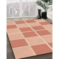 Patterned Bright Orange Rug, pat2696org