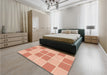 Patterned Bright Orange Rug in a Bedroom, pat2696org