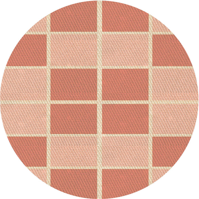 Square Patterned Bright Orange Rug, pat2696org