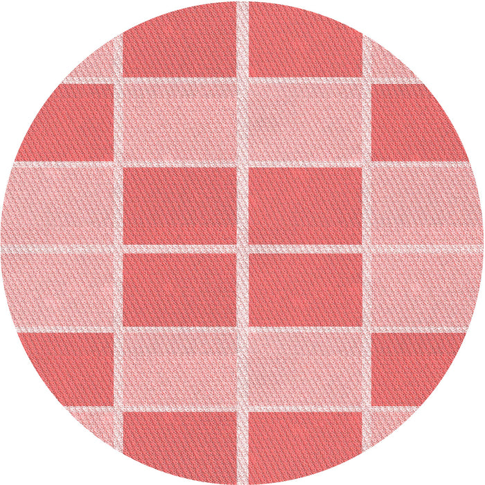 Square Patterned Pastel Pink Rug, pat2696rd