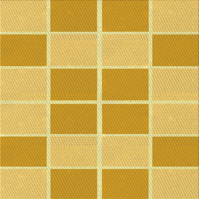 Round Patterned Bright Gold Yellow Rug, pat2696yw