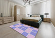 Patterned Pale Lilac Purple Novelty Rug in a Bedroom, pat2696