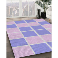 Patterned Pale Lilac Purple Novelty Rug, pat2696