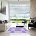 Square Patterned Pale Lilac Purple Novelty Rug in a Living Room, pat2696