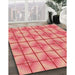 Patterned Light Salmon Rose Pink Rug in Family Room, pat2697org