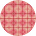 Square Patterned Light Salmon Rose Pink Rug, pat2697org