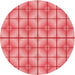 Square Patterned Light Coral Pink Rug, pat2697rd