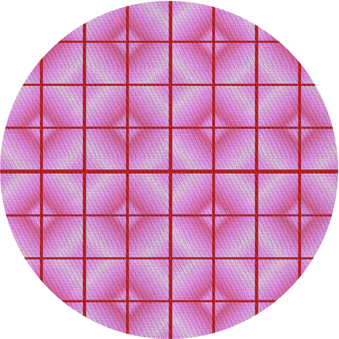 Sideview of Patterned Magenta Pink Novelty Rug, pat2697